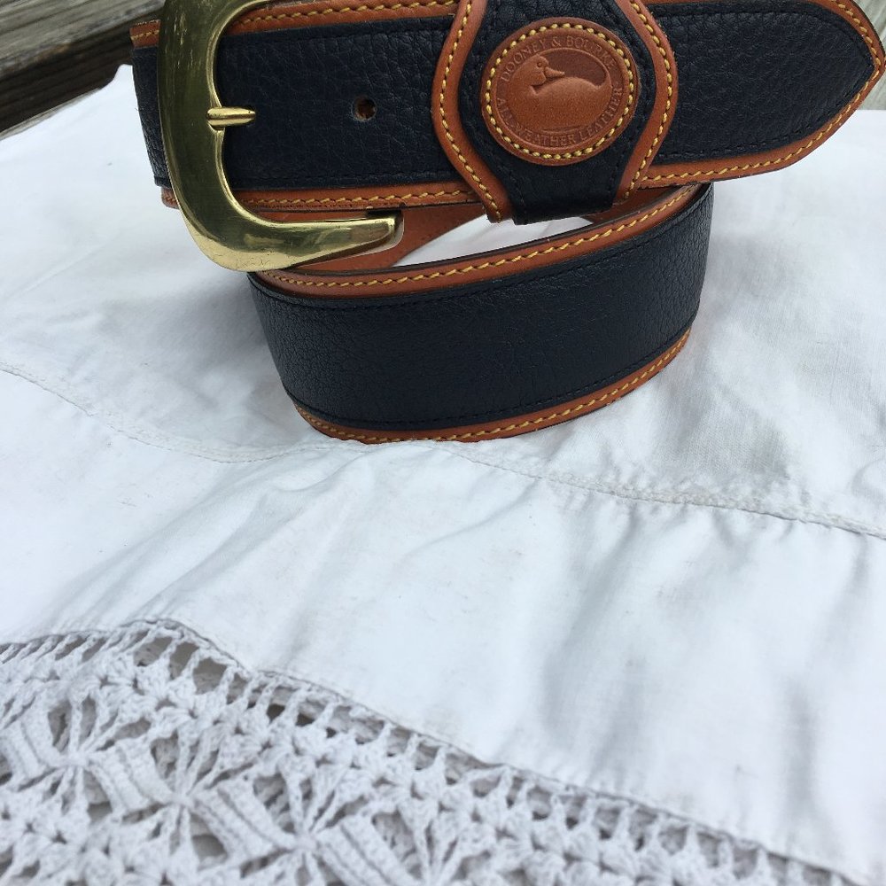 Dooney & Bourke Vintage Belt Blue and Tan